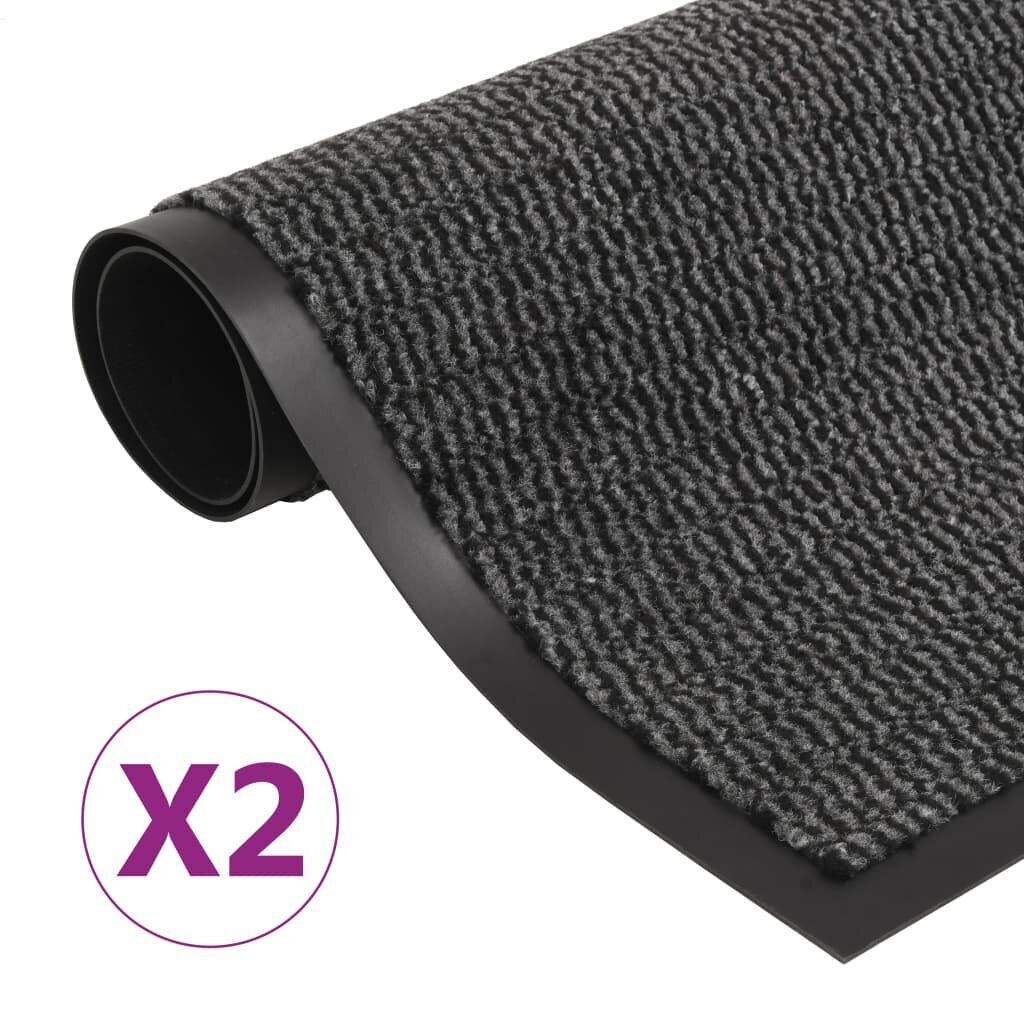Durų kilimėliai, 2vnt., 40x60cm, juodi kaina ir informacija | Durų kilimėliai | pigu.lt