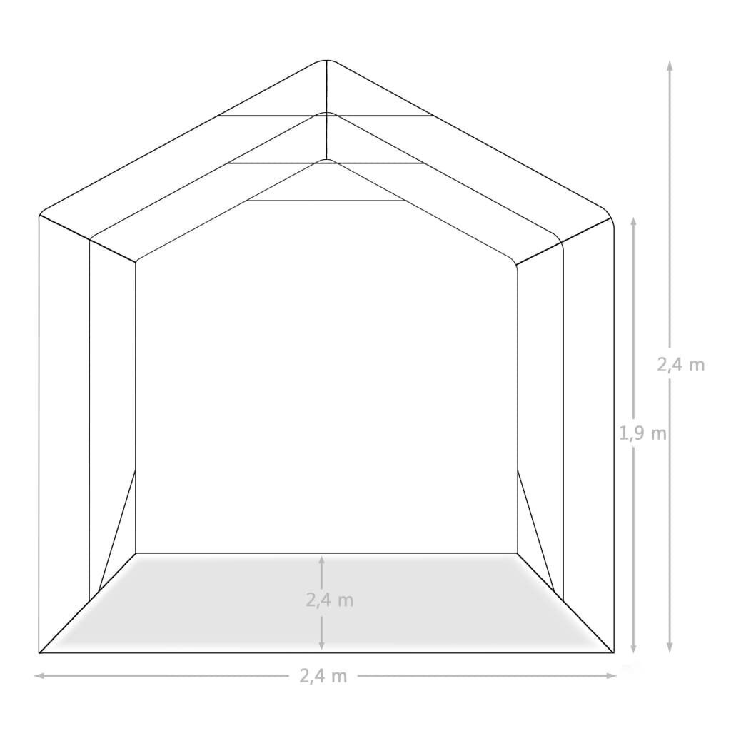 Garažas-palapinė, 2,4x2,4 m, žalia цена и информация | Pavėsinės | pigu.lt