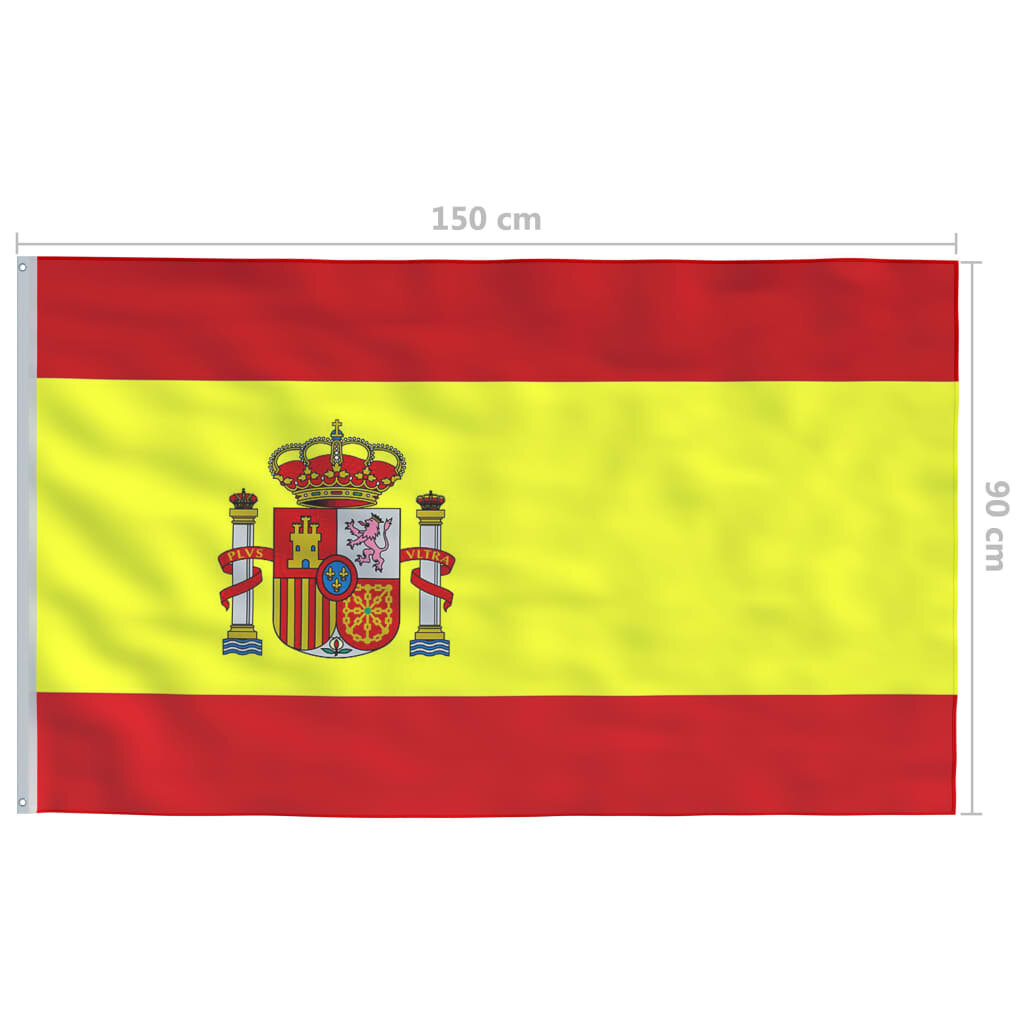 Ispanijos vėliava, 90 x 150 cm kaina ir informacija | Vėliavos ir jų priedai | pigu.lt