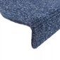 Lipnūs laiptų kilimėliai, 15 vnt., 56x17x3 cm, mėlyni kaina ir informacija | Kilimai | pigu.lt