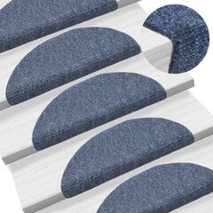 Lipnūs laiptų kilimėliai, 15 vnt., 56x17x3 cm, mėlyni цена и информация | Ковры | pigu.lt