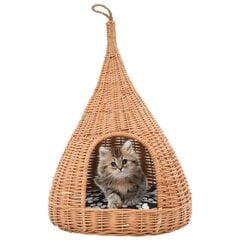 Namelis katėms su pagalvėle, 40x60cm, natūralus gluosnis, tipis kaina ir informacija | Guoliai, pagalvėlės | pigu.lt