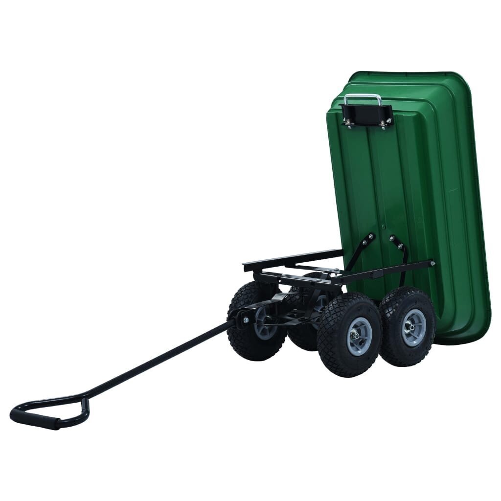 Paverčiamas rankinis sodo vežimėlis, žalios spalvos, 300kg, 75l kaina ir informacija | Karučiai | pigu.lt