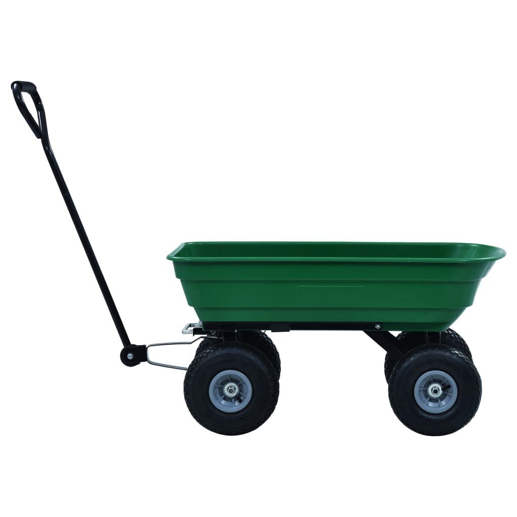 Paverčiamas rankinis sodo vežimėlis, žalios spalvos, 300kg, 75l kaina ir informacija | Karučiai | pigu.lt