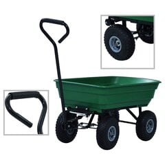Paverčiamas rankinis sodo vežimėlis, žalios spalvos, 300kg, 75l цена и информация | Тележки | pigu.lt
