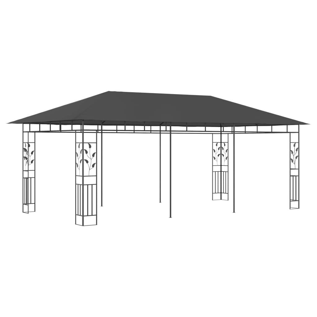 Pavėsinė su tinkleliu nuo uodų, 6x3x2,73 m, pilka цена и информация | Pavėsinės | pigu.lt