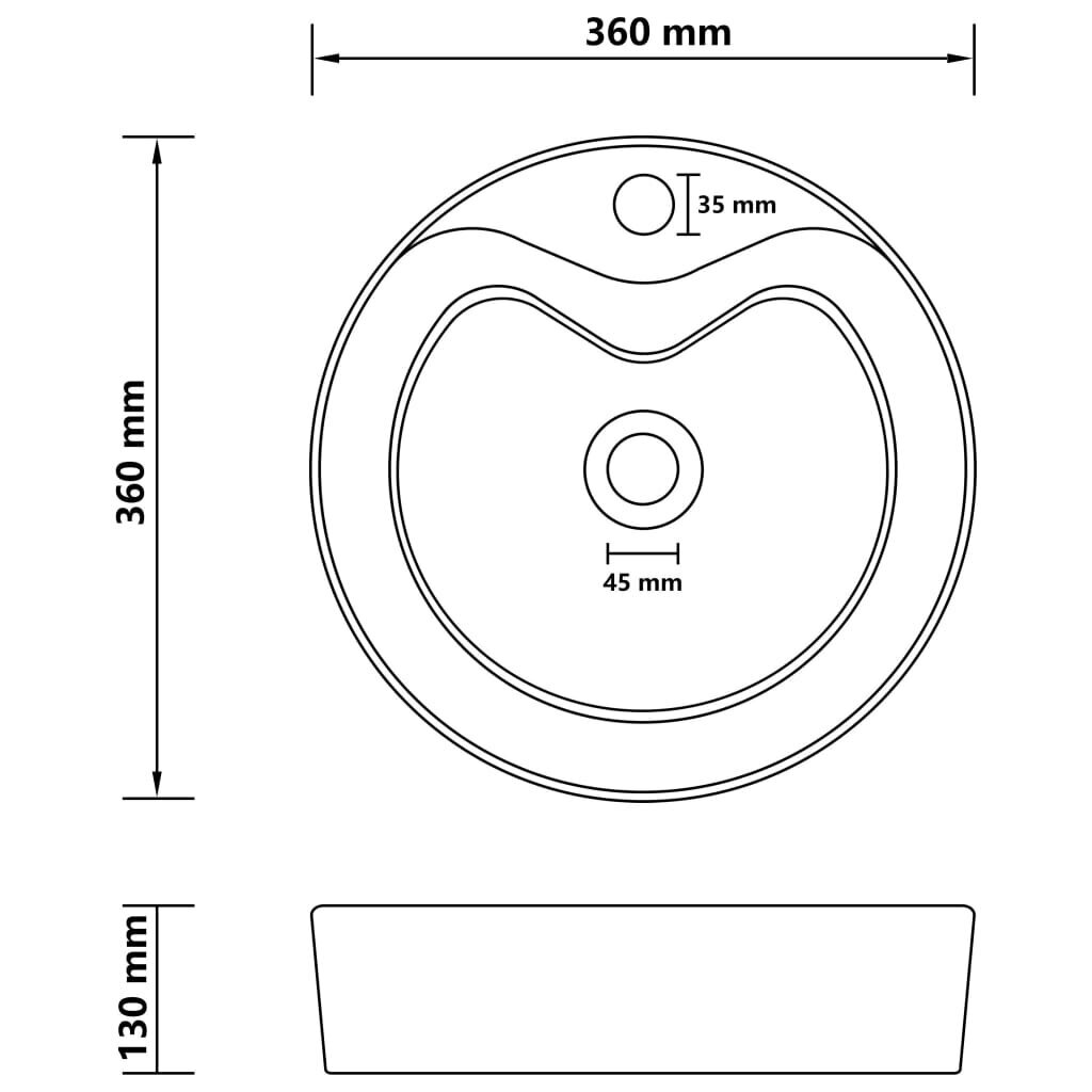 Praustuvas 360x130, rudas kaina ir informacija | Praustuvai | pigu.lt