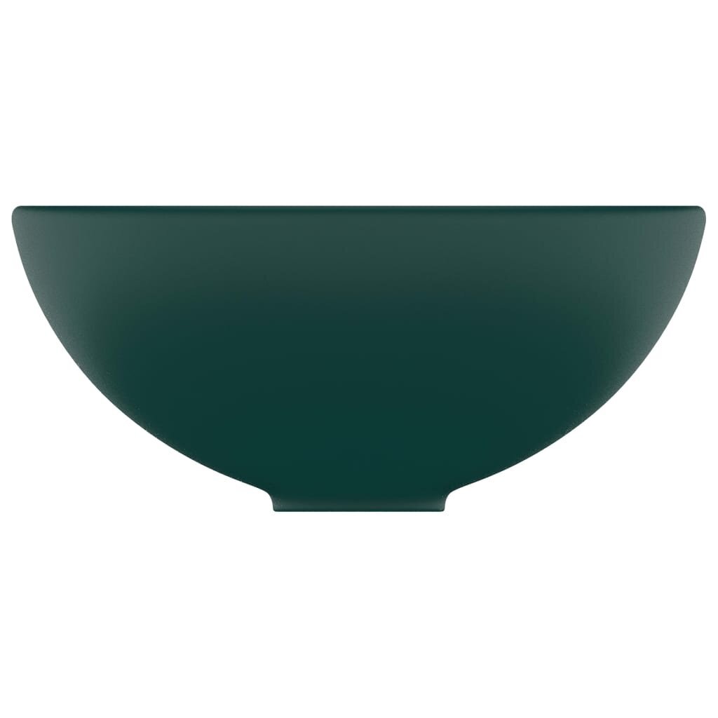 Praustuvas, apvalus, 32,5x14 cm, matinė tamsiai žalia keramika kaina ir informacija | Praustuvai | pigu.lt