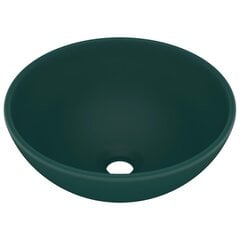 Роскошный умывальник vidaXL, матовый зеленый, 32,5x14 см, керамика цена и информация | Раковины | pigu.lt