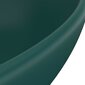 Prabangus praustuvas, matinis žalias, 40x33cm, keramika, ovalus kaina ir informacija | Praustuvai | pigu.lt