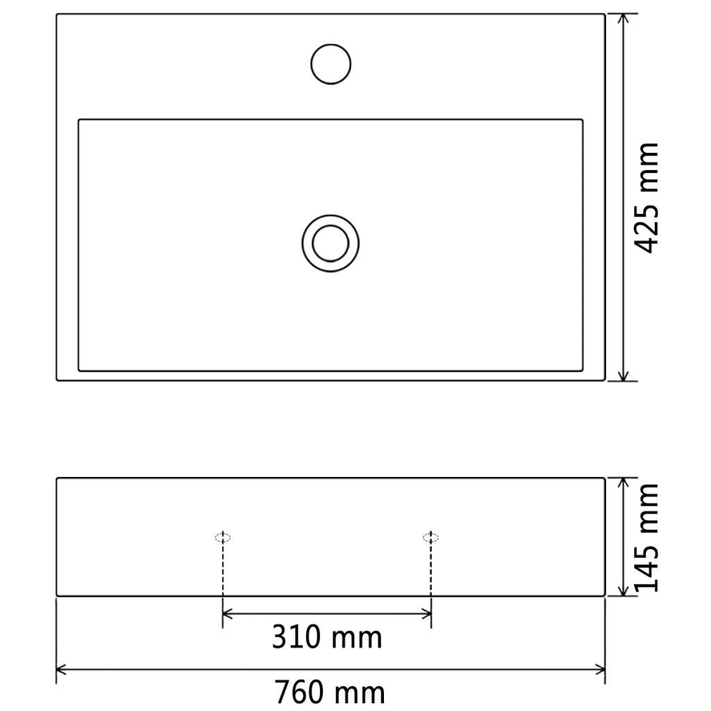 Praustuvas 760x425, juodas kaina ir informacija | Praustuvai | pigu.lt