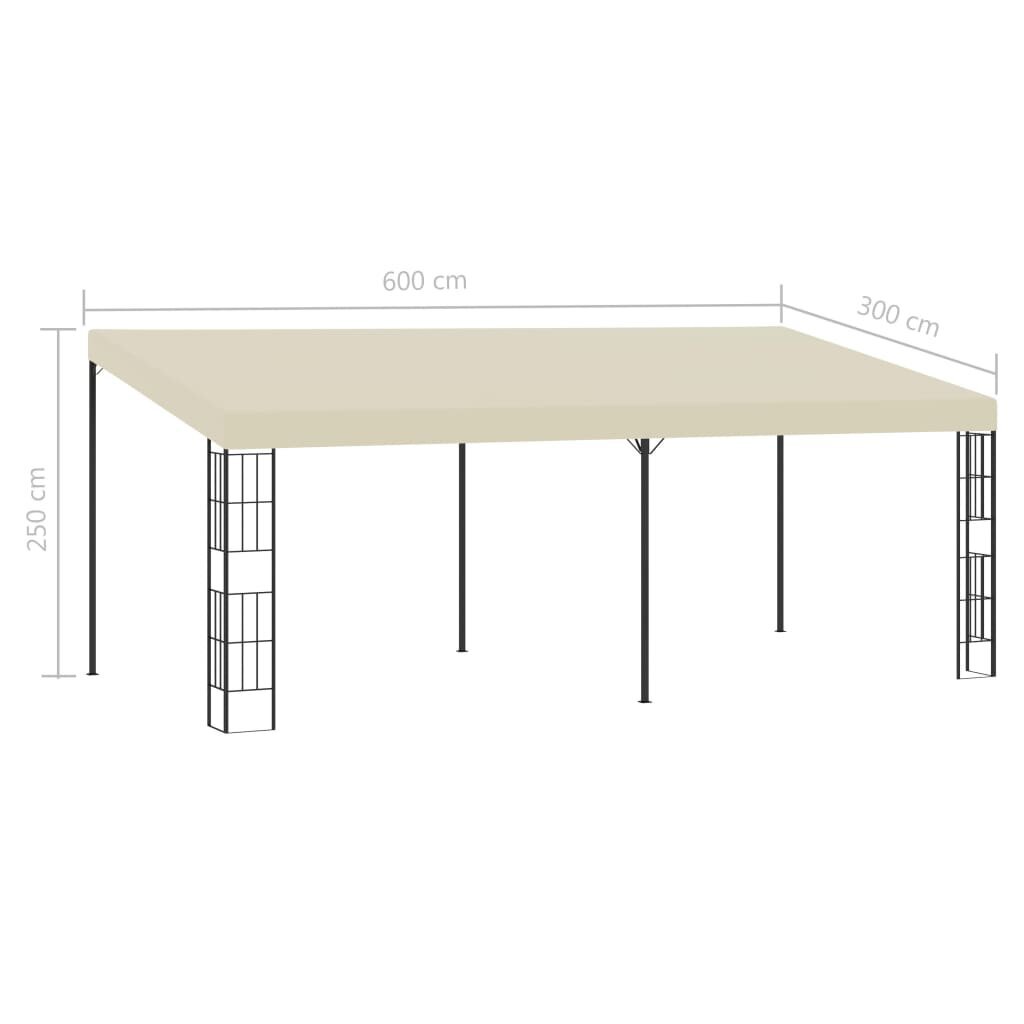 Prie sienos montuojama pavėsinė, 3x6 m, smėlio spalvos цена и информация | Pavėsinės | pigu.lt