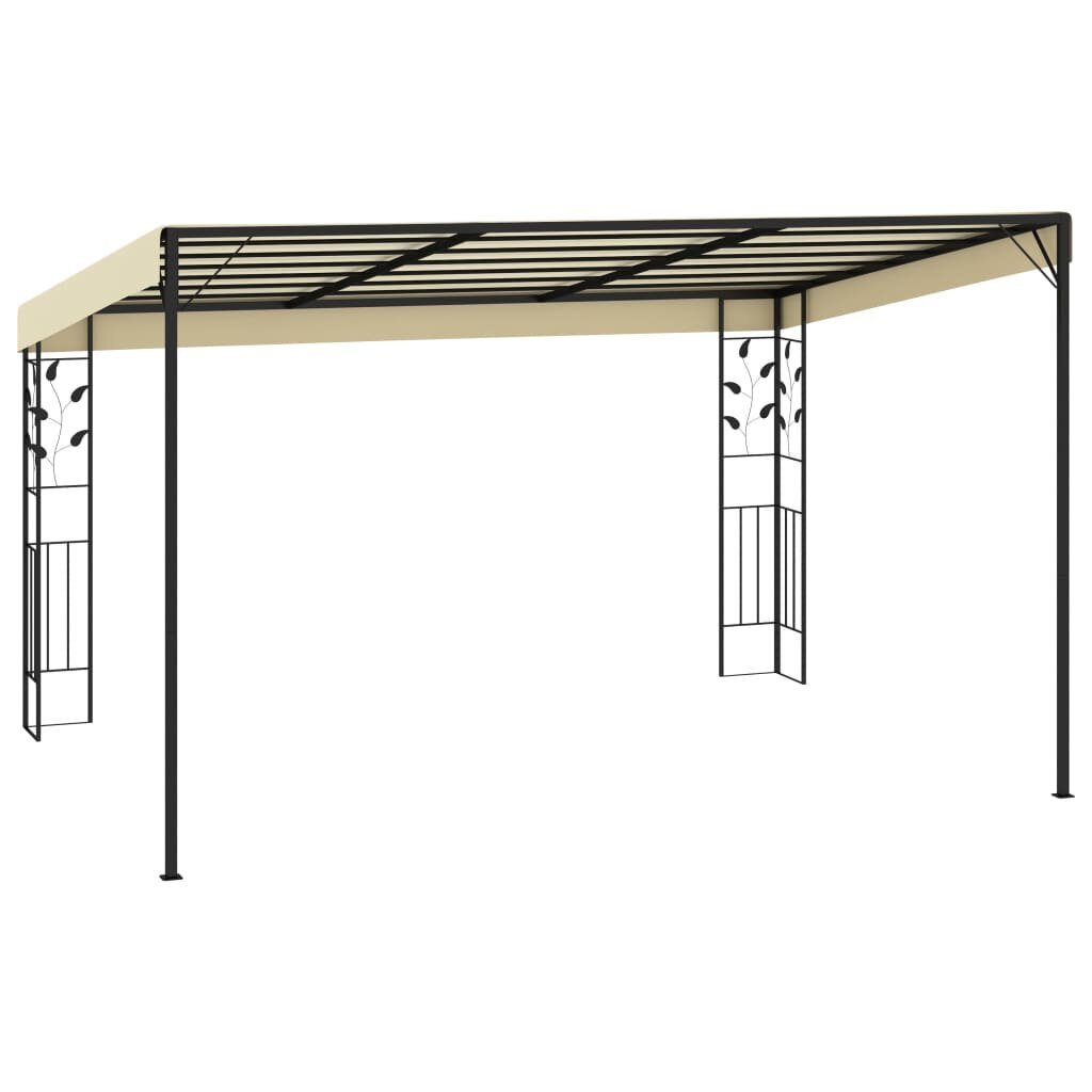 Prie sienos montuojama pavėsinė, 4x3x2.5 m, smėlio spalvos цена и информация | Pavėsinės | pigu.lt