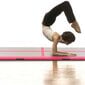 Pripučiamas gimnastikos kilimėlis su pompa, rožinės spalvos, 600x100x10cm, pvc kaina ir informacija | Kilimėliai sportui | pigu.lt
