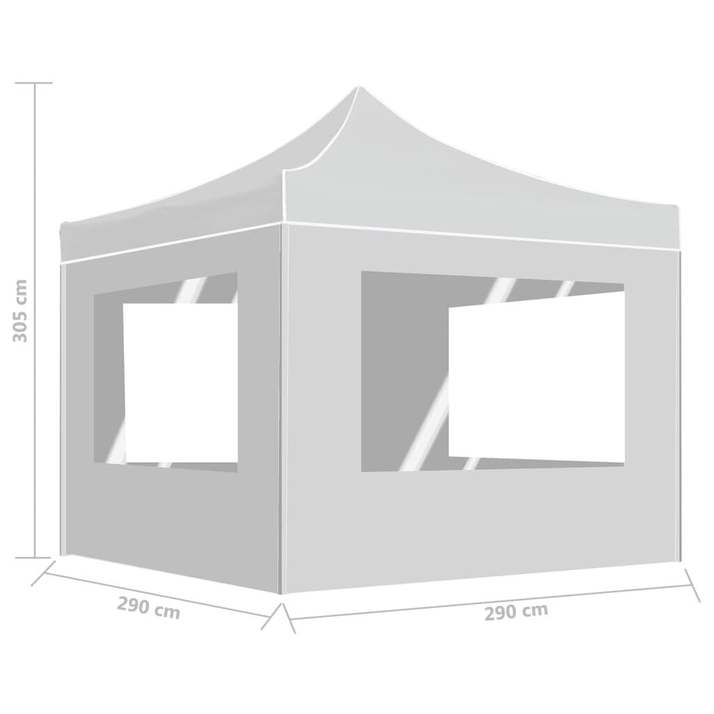 Pop-up profesionali išskleidžiama proginė palapinė su sienomis, balta, 3x3m, aliuminis kaina ir informacija | Pavėsinės | pigu.lt