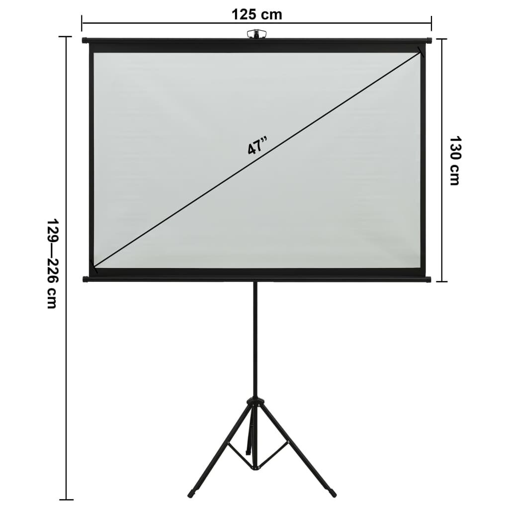 Projektoriaus ekranas su trikoju, 47", 1:1 kaina ir informacija | Projektorių ekranai | pigu.lt