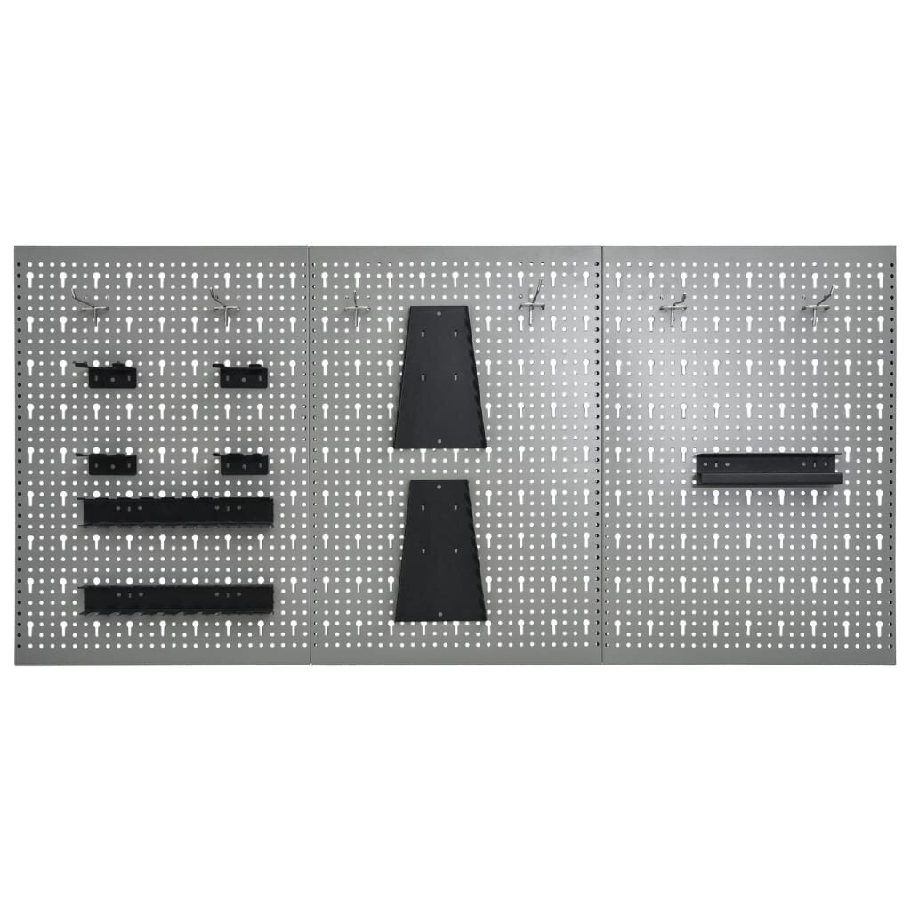 Sieninės plokštės su kabliukais, 3vnt., 40x58cm, plienas цена и информация | Mechaniniai įrankiai | pigu.lt