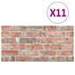 Sienos plokštės, 11vnt., raudonos, EPS, plytų dizaino, 3D kaina ir informacija | Plytelės sienoms | pigu.lt