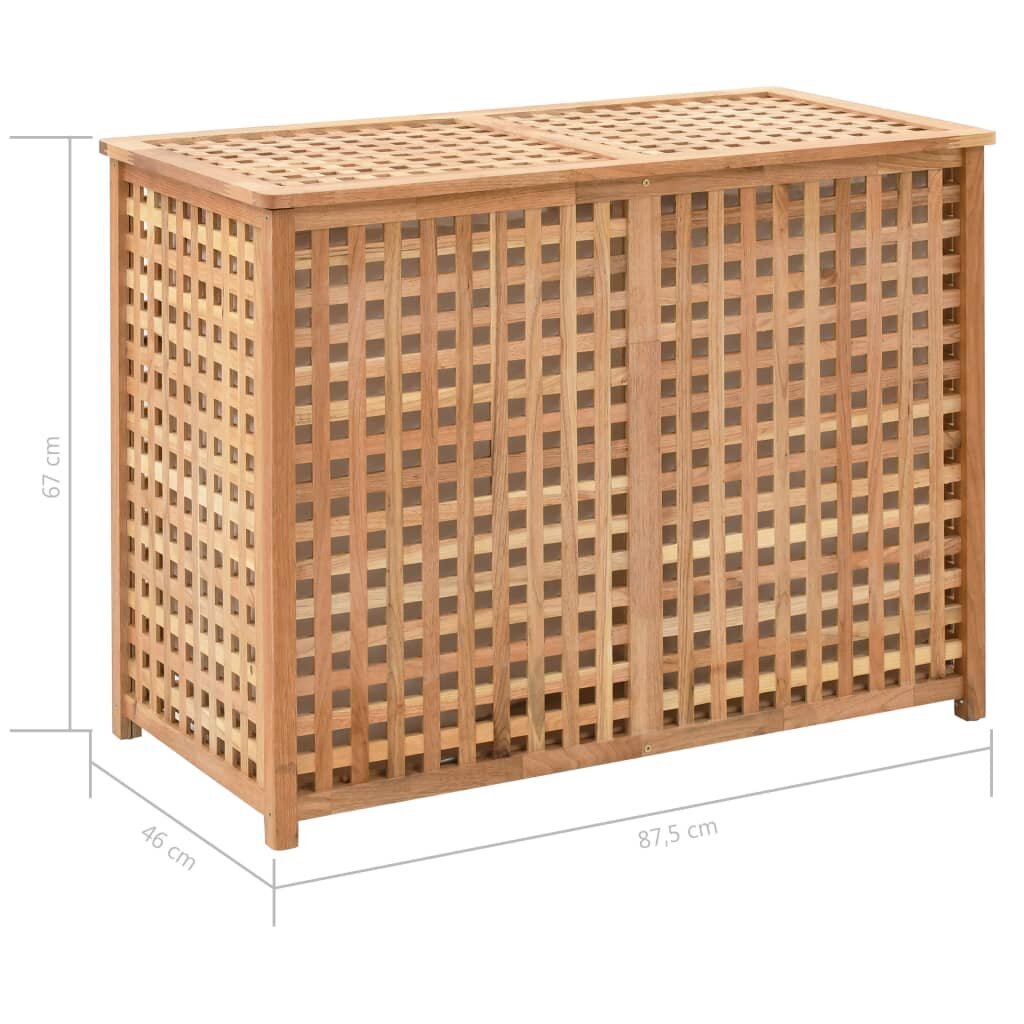 Skalbinių krepšys, 87.5x46x67 cm, riešutmedžio medienos masyvas kaina ir informacija | Vonios kambario aksesuarai | pigu.lt