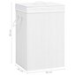 vidaXL skalbinių krepšys, 72 l, baltas kaina ir informacija | Vonios kambario aksesuarai | pigu.lt