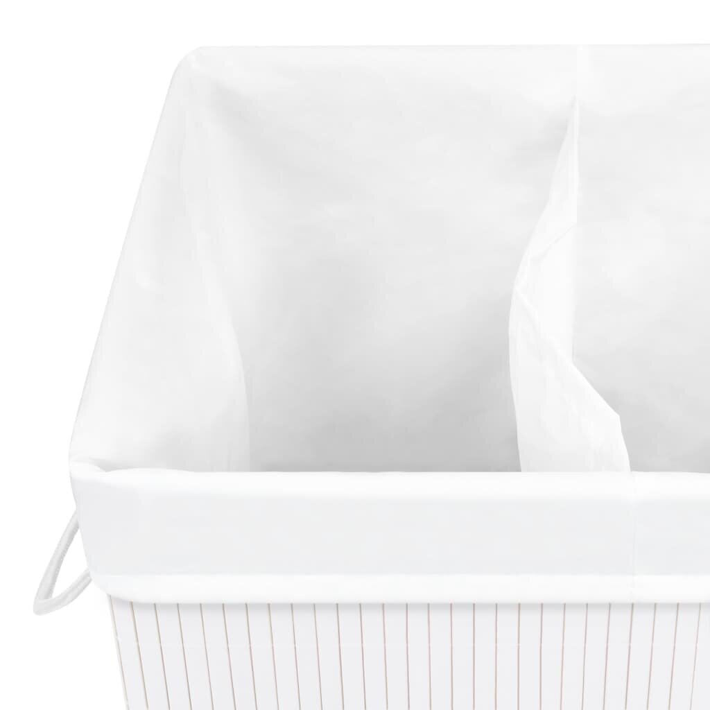 vidaXL skalbinių krepšys, 72 l, baltas kaina ir informacija | Vonios kambario aksesuarai | pigu.lt