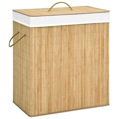 Бамбуковая корзина для белья 100 л цена и информация | Набор акскссуаров для ванной | pigu.lt