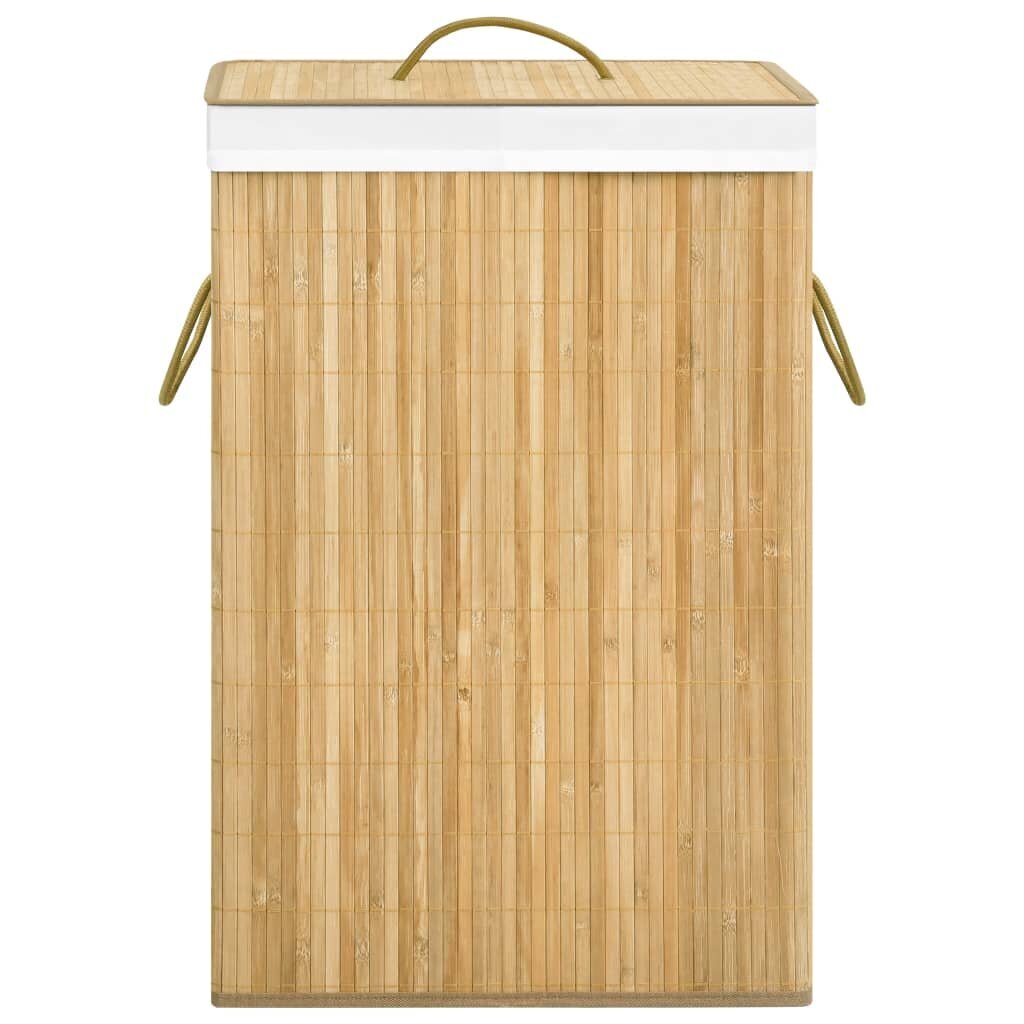 vidaXL skalbinių krepšys, 72 l, šviesiai rudas kaina ir informacija | Vonios kambario aksesuarai | pigu.lt