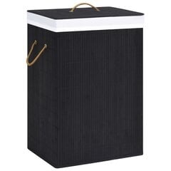vidaXL skalbinių krepšys, 60 l, juodas kaina ir informacija | Vonios kambario aksesuarai | pigu.lt