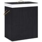 vidaXL skalbinių krepšys, 100 l, juodas kaina ir informacija | Vonios kambario aksesuarai | pigu.lt