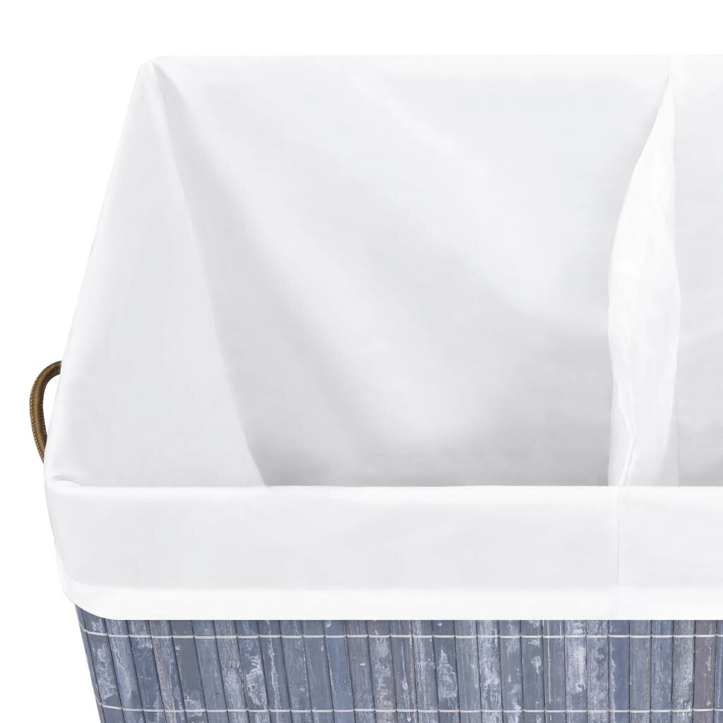 vidaXL skalbinių krepšys, 100 l, pilkas kaina ir informacija | Vonios kambario aksesuarai | pigu.lt
