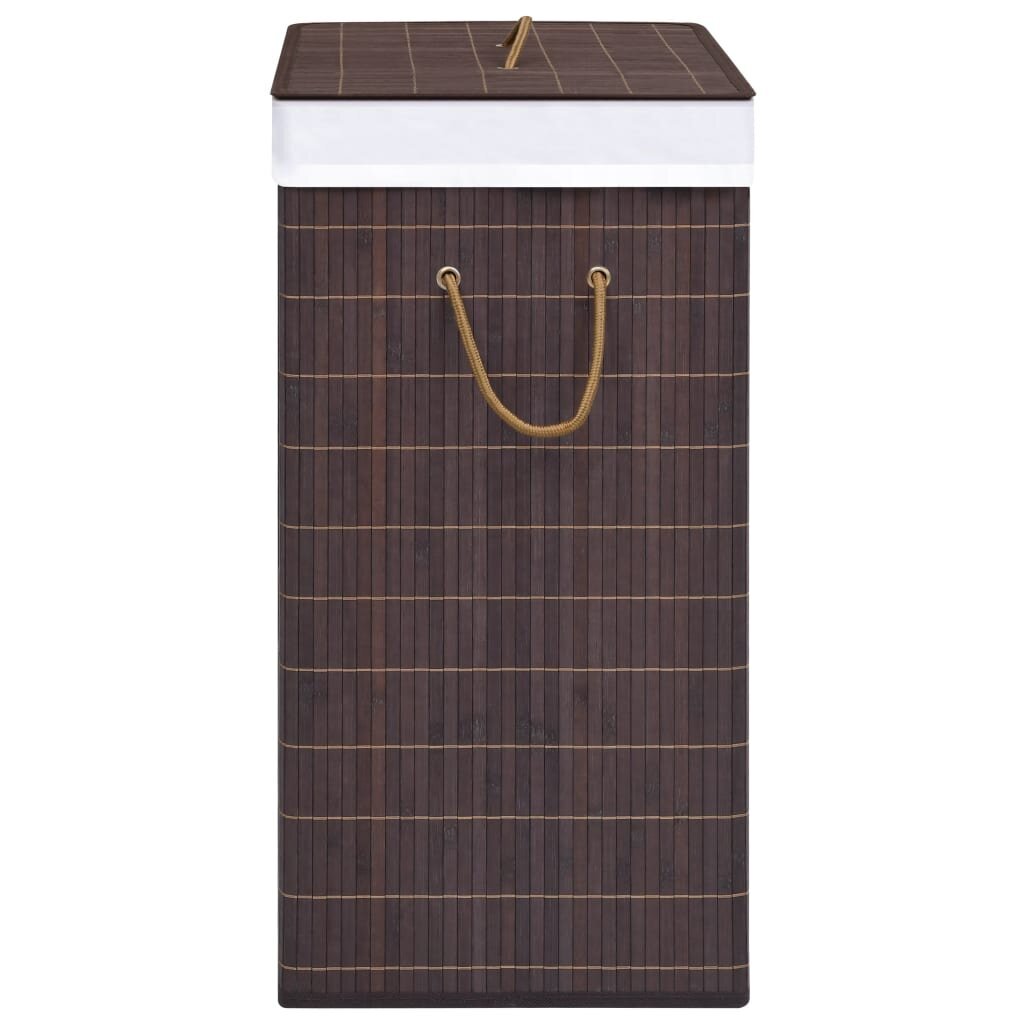 vidaXL skalbinių krepšys, 100 l, rudas kaina ir informacija | Vonios kambario aksesuarai | pigu.lt