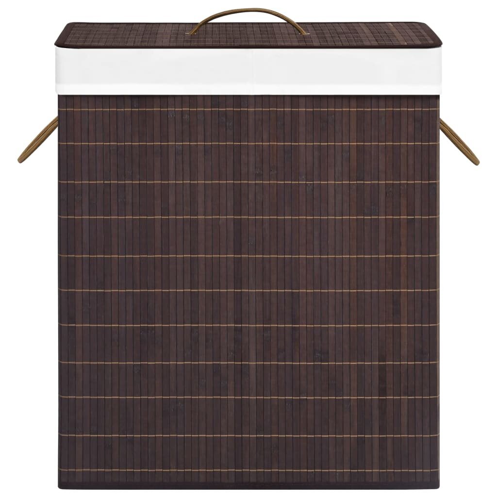 vidaXL skalbinių krepšys, 100 l, rudas kaina ir informacija | Vonios kambario aksesuarai | pigu.lt