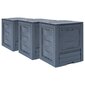 Sodo komposto dėžės, 3 vnt., 60x60x73 cm, 780 l kaina ir informacija | Komposto dėžės, lauko konteineriai | pigu.lt