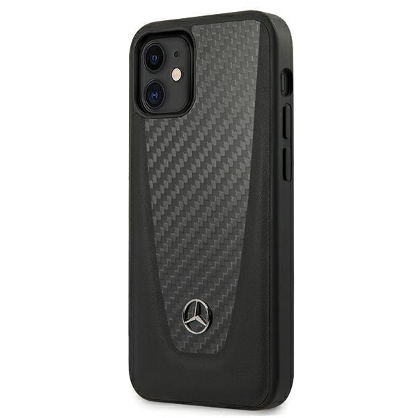 Mercedes MEHCP12SACABK iPhone 12 mini 5,4" black Carbon Dynamic Line kaina ir informacija | Telefono dėklai | pigu.lt