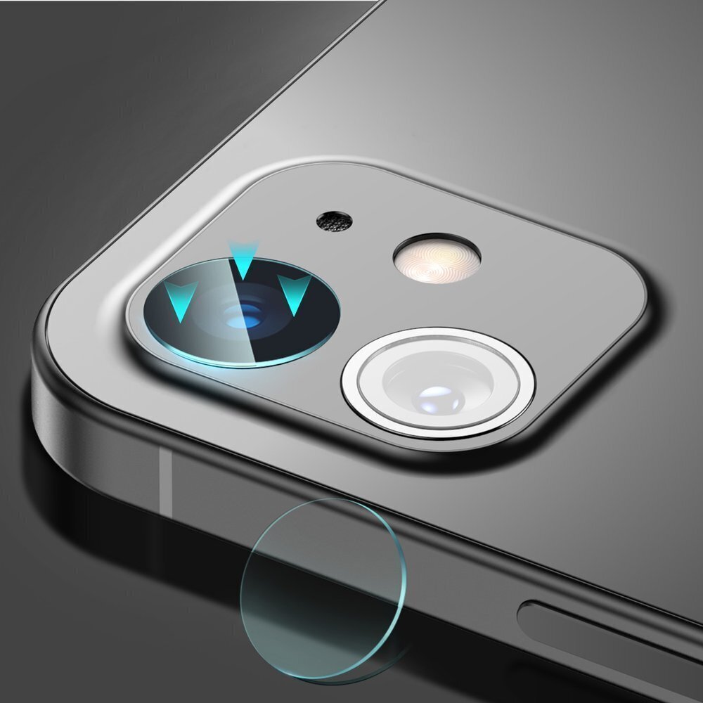 Apsaugini stiklas Baseus reinforced lens tempered glass camera protector skirtas iPhone 12 / iPhone 12 mini цена и информация | Apsauginės plėvelės telefonams | pigu.lt