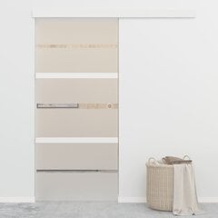 Stumdomos durys su stabdikliais vidaXL, 90x205 cm, stiklas ir aliuminis цена и информация | Межкомнатные двери | pigu.lt