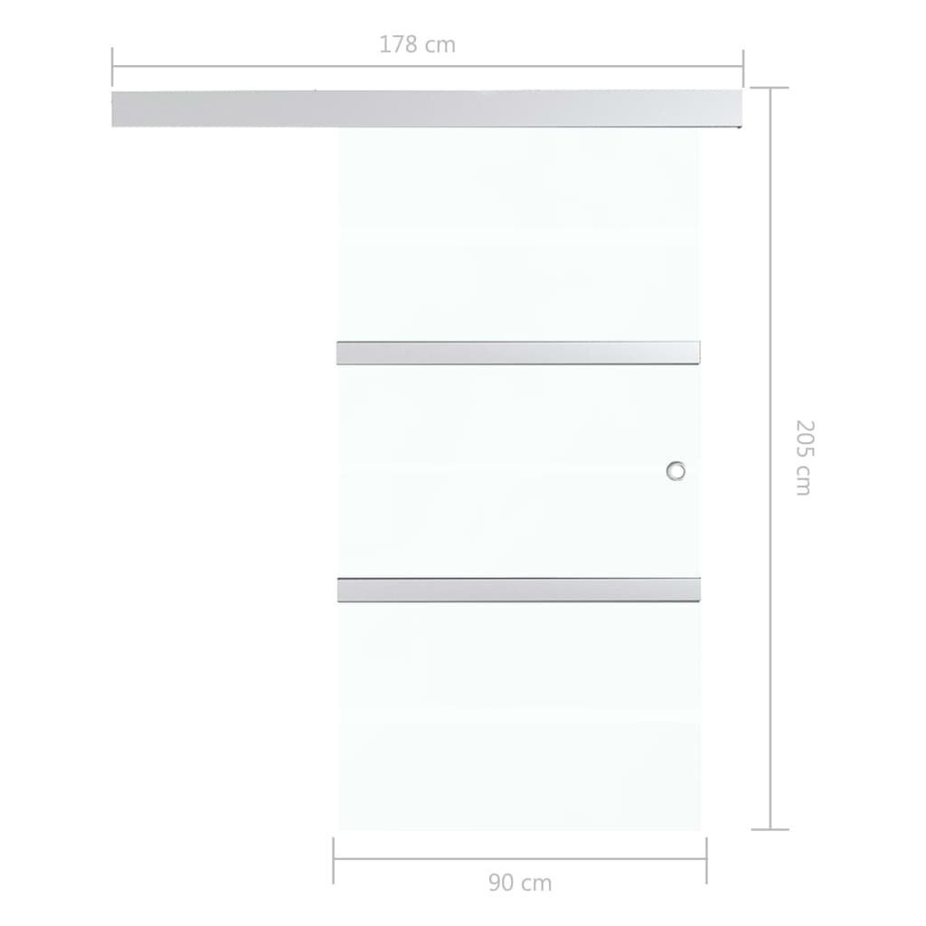 Stumdomos durys, sidabrinės vidaXL, 90x205 cm, aliuminis ir ESG stiklas цена и информация | Vidaus durys | pigu.lt