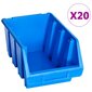 Sudedamos sandėliavimo dėžės, 20vnt., mėlynos, plastikas цена и информация | Įrankių dėžės, laikikliai | pigu.lt
