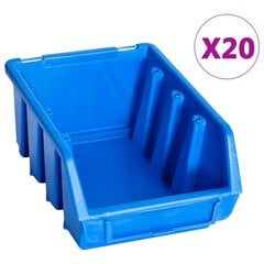 Sudedamos sandėliavimo dėžės, 20vnt., mėlynos, plastikas kaina ir informacija | Mechaniniai įrankiai | pigu.lt