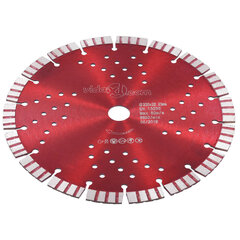 Turbo deimantinis pjovimo diskas su angomis, plienas, 230mm kaina ir informacija | Pjūklai, pjovimo staklės | pigu.lt
