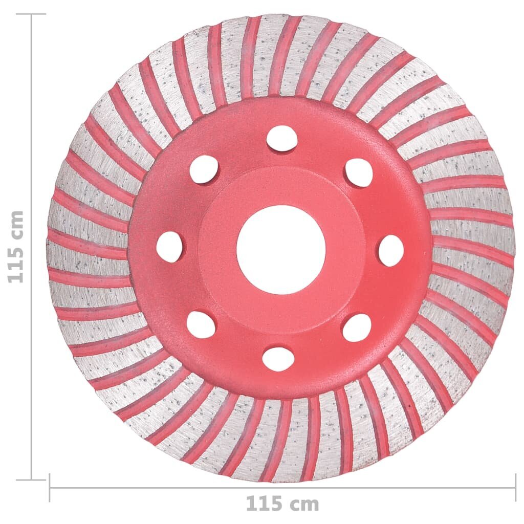 Turbo deimantinis šlifavimo diskas, 115mm, lėkštės tipo kaina ir informacija | Šlifuokliai | pigu.lt