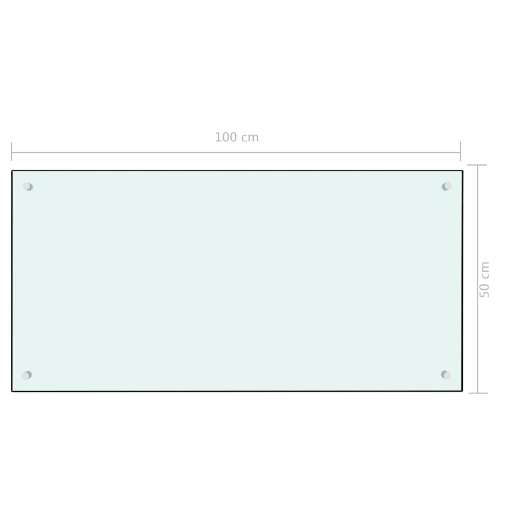 vidaXL virtuvės sienelė, 100x50 cm, balta kaina ir informacija | Virtuvės baldų priedai | pigu.lt