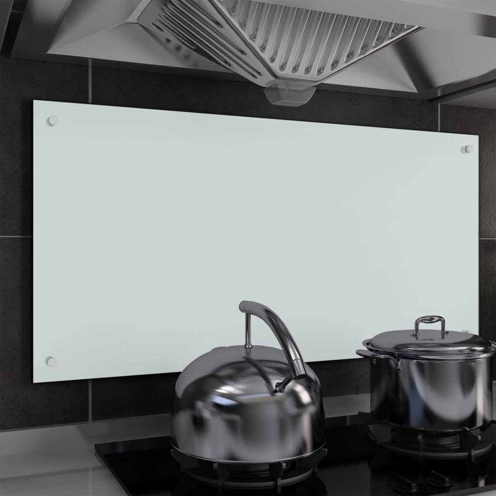 vidaXL virtuvės sienelė, 100x50 cm, balta kaina ir informacija | Virtuvės baldų priedai | pigu.lt