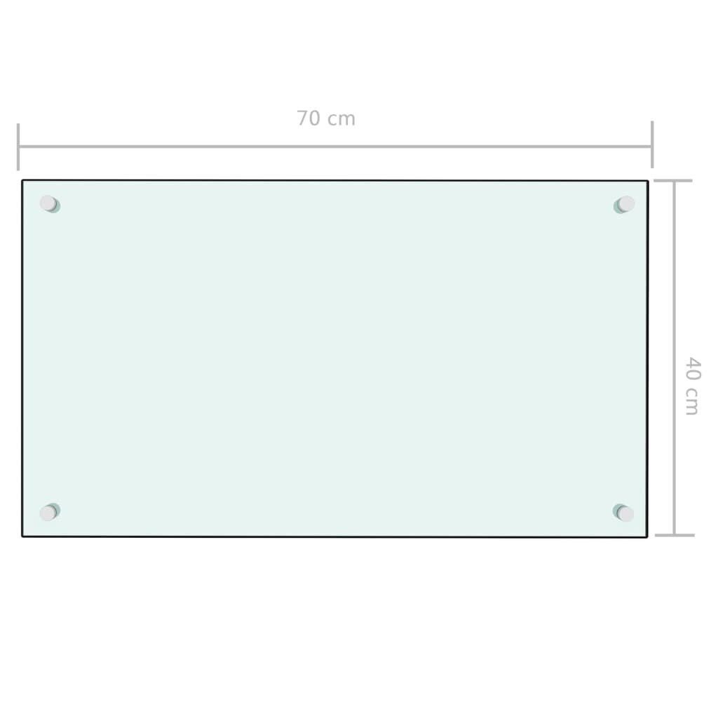vidaXL virtuvės sienelė, 70x40 cm, balta kaina ir informacija | Virtuvės baldų priedai | pigu.lt