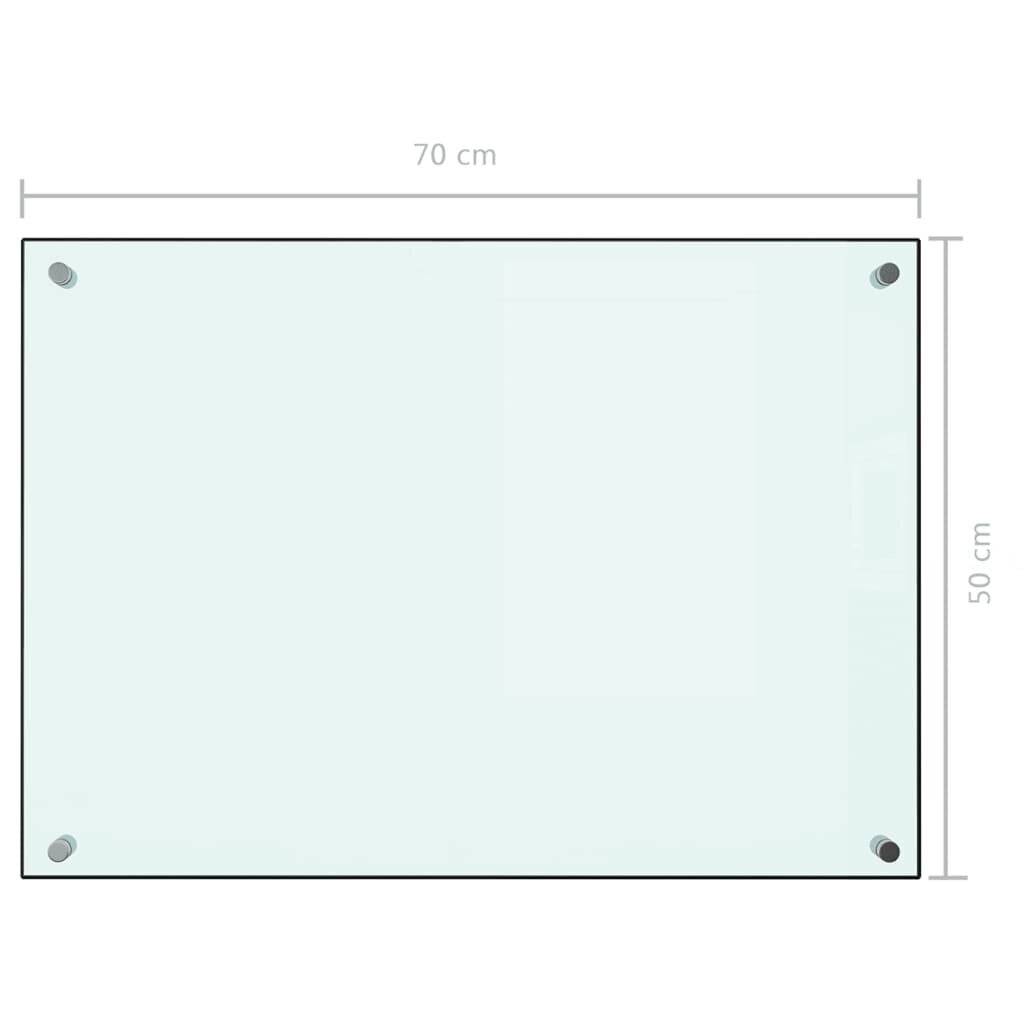 vidaXL virtuvės sienelė, 70x50 cm, balta цена и информация | Virtuvės baldų priedai | pigu.lt