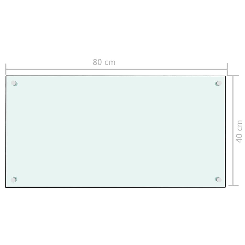 vidaXL virtuvės sienelė 80x40 cm, balta kaina ir informacija | Virtuvės baldų priedai | pigu.lt