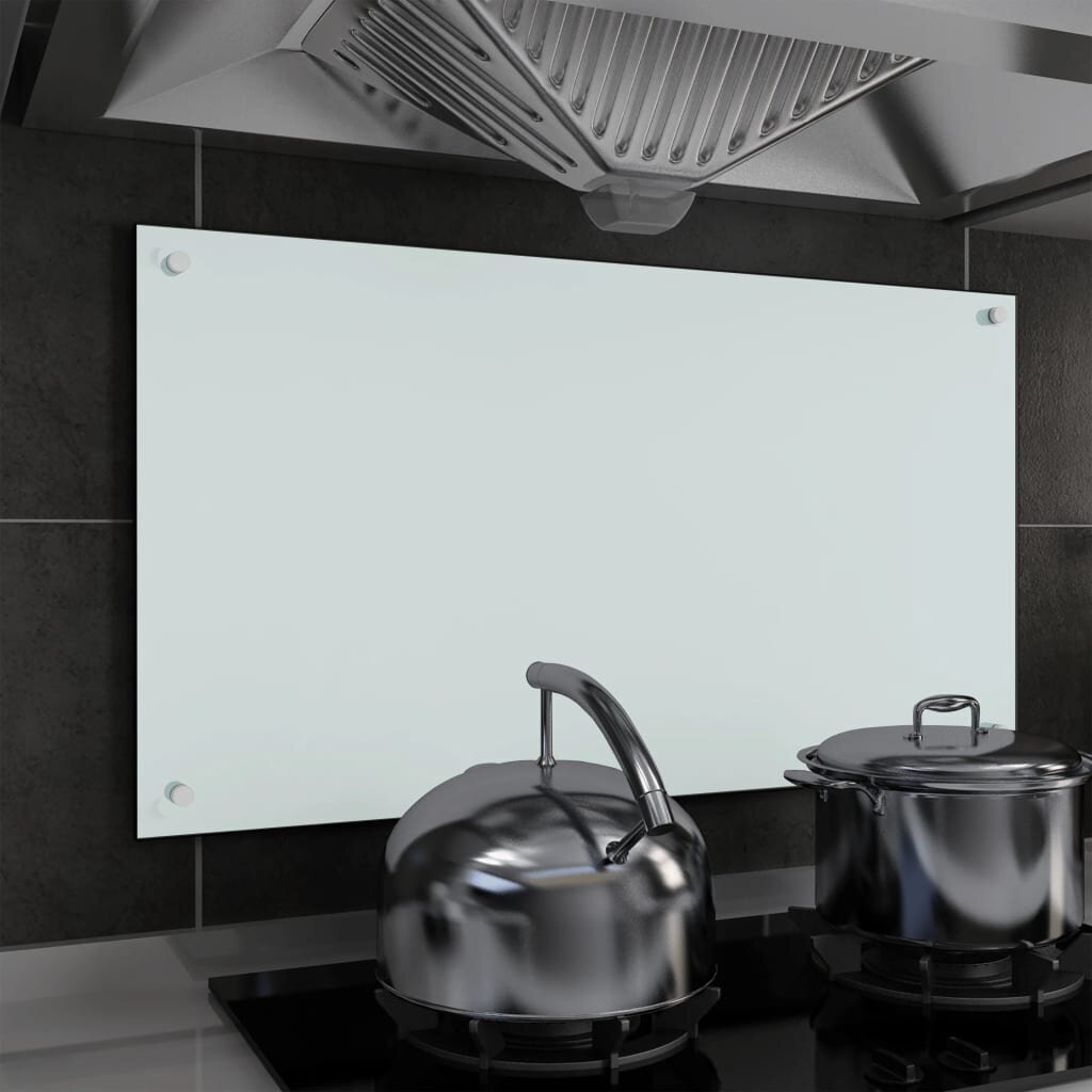 vidaXL virtuvės sienelė 90x50 cm, balta цена и информация | Virtuvės baldų priedai | pigu.lt