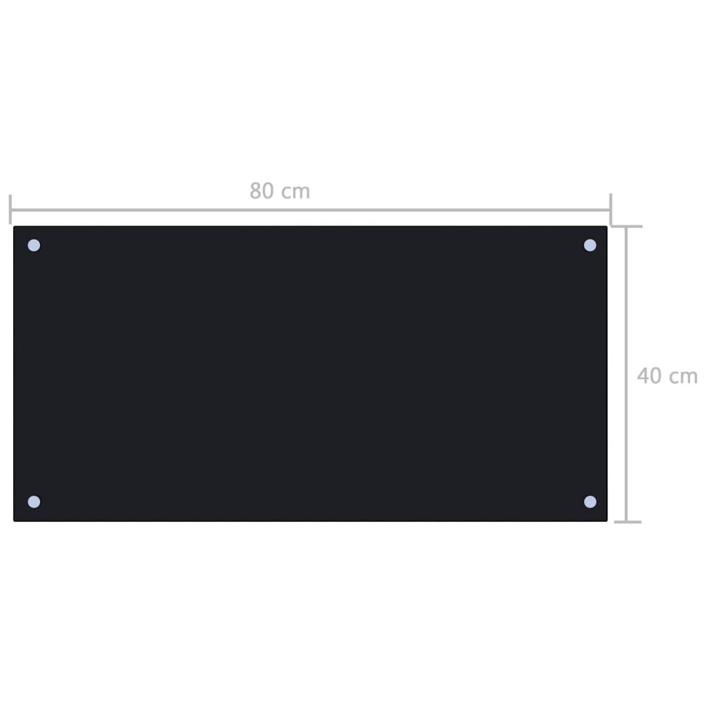 vidaXL virtuvės sienelė, 80x40 cm, juoda kaina ir informacija | Virtuvės baldų priedai | pigu.lt