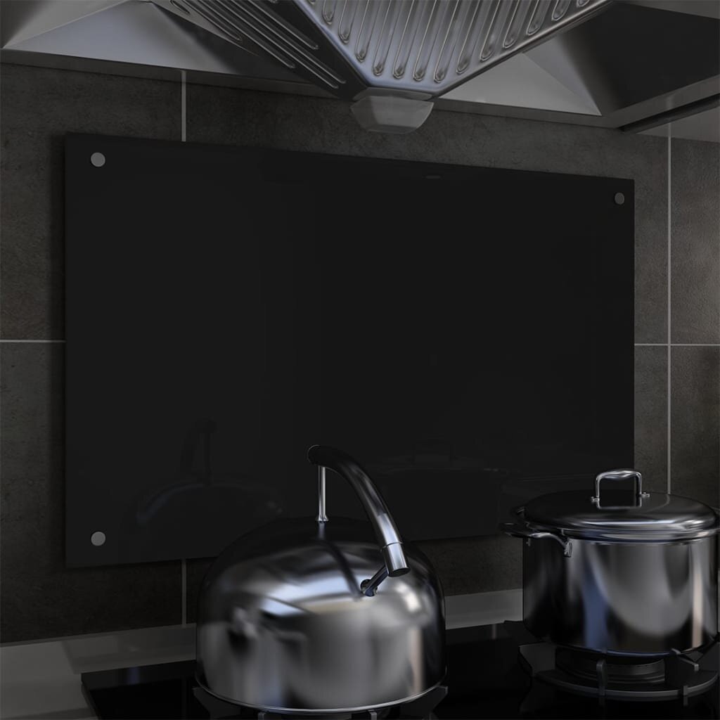 vidaXL virtuvės sienelė 80x50 cm, juoda kaina ir informacija | Virtuvės baldų priedai | pigu.lt