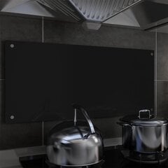 vidaXL virtuvės sienelė, 90x40 cm, juoda цена и информация | Комплектующие для кухонной мебели | pigu.lt